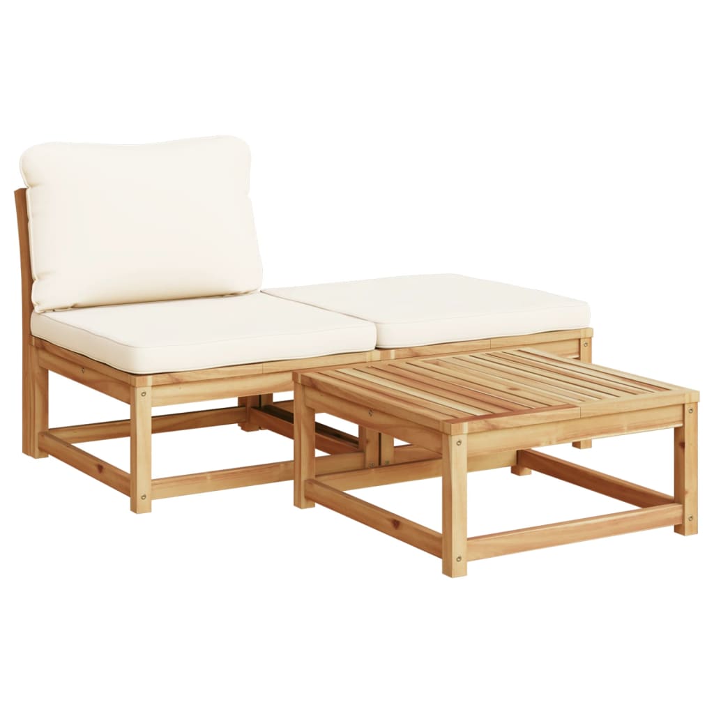 vidaXL 4 Piece Patio Lounge Set with Cushions Solid Wood Acacia-1