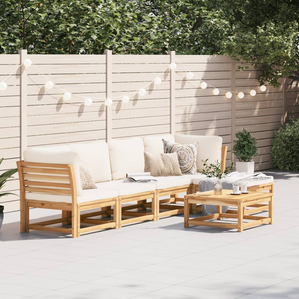 vidaXL 6 Piece Patio Lounge Set with Cushions Solid Wood Acacia-0