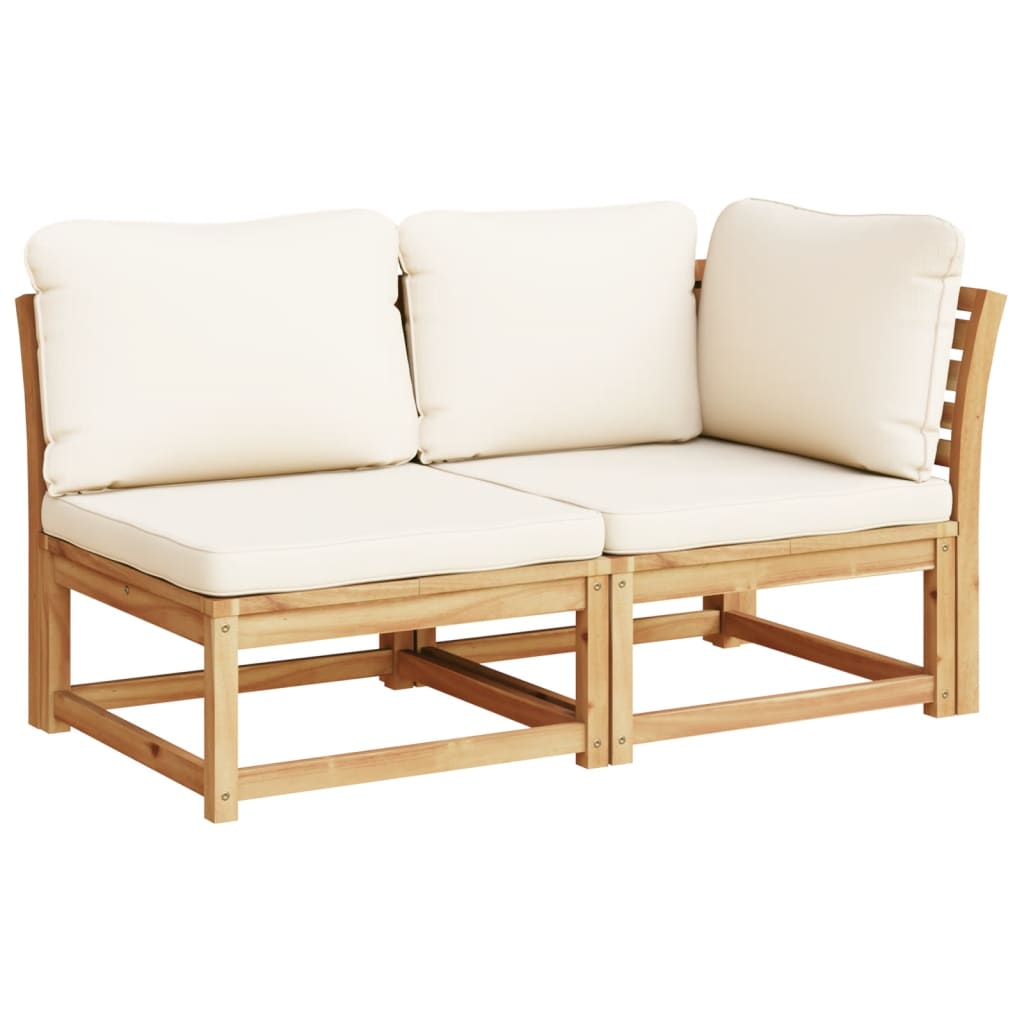 vidaXL 3 Piece Patio Lounge Set with Cushions Solid Wood Acacia-2