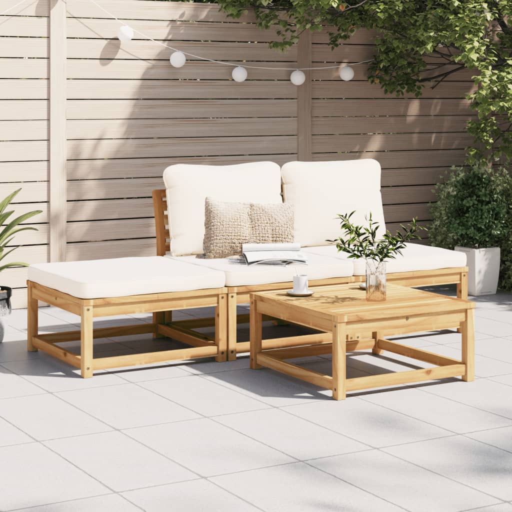 vidaXL 4 Piece Patio Lounge Set with Cushions Solid Wood Acacia-1