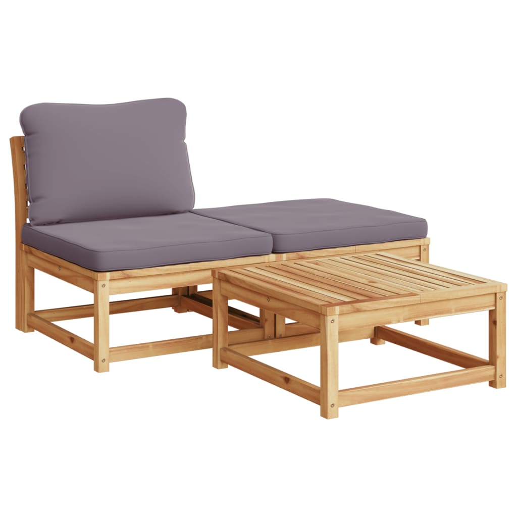 vidaXL 4 Piece Patio Lounge Set with Cushions Solid Wood Acacia-1