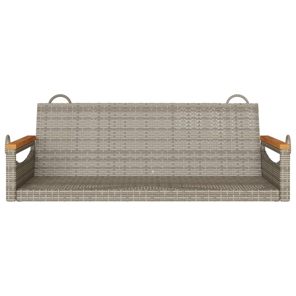 vidaXL Swing Bench Gray 42.9"x24.4"x15.7" Poly Rattan-3