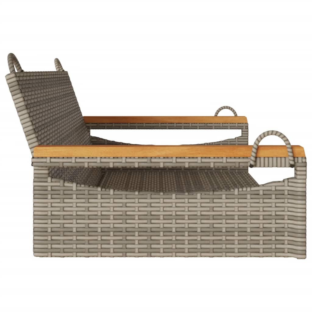 vidaXL Swing Bench Gray 42.9"x24.4"x15.7" Poly Rattan-4