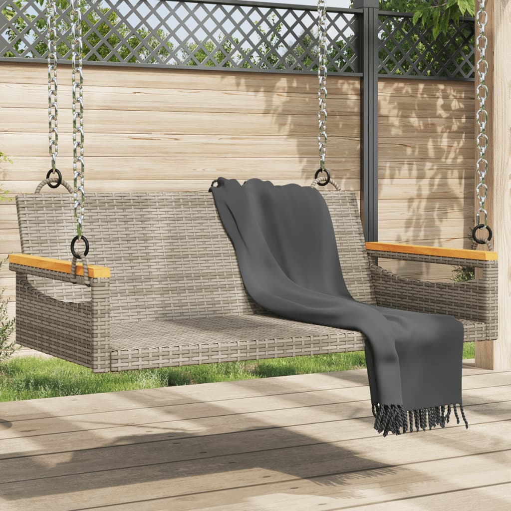 vidaXL Swing Bench Gray 42.9"x24.4"x15.7" Poly Rattan-0