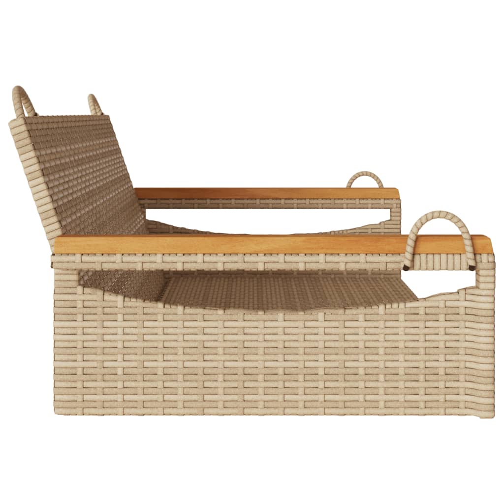 vidaXL Swing Bench Beige 42.9"x24.4"x15.7" Poly Rattan-4