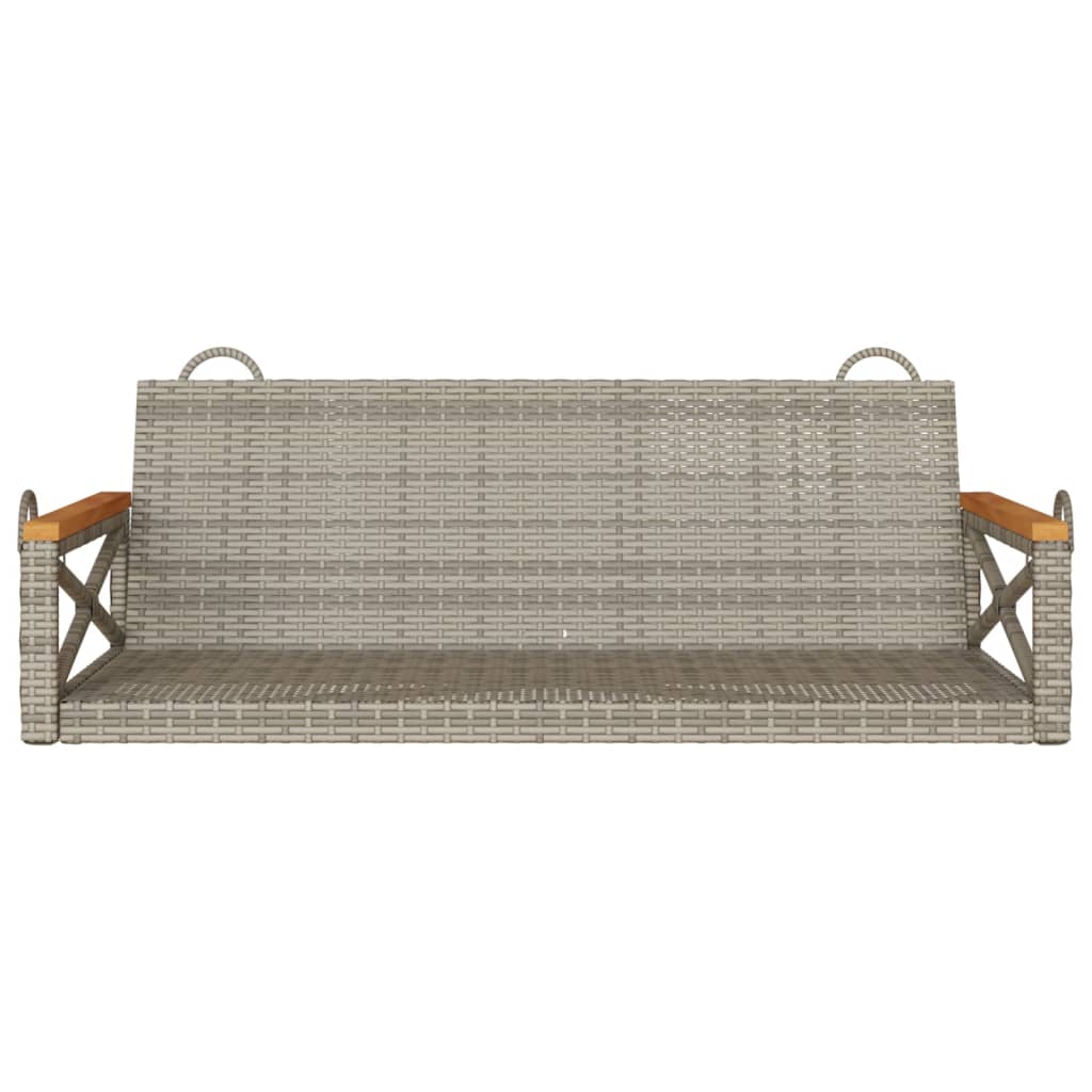 vidaXL Swing Bench Gray 42.9"x24.4"x15.7" Poly Rattan-3