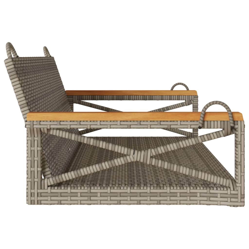 vidaXL Swing Bench Gray 42.9"x24.4"x15.7" Poly Rattan-4