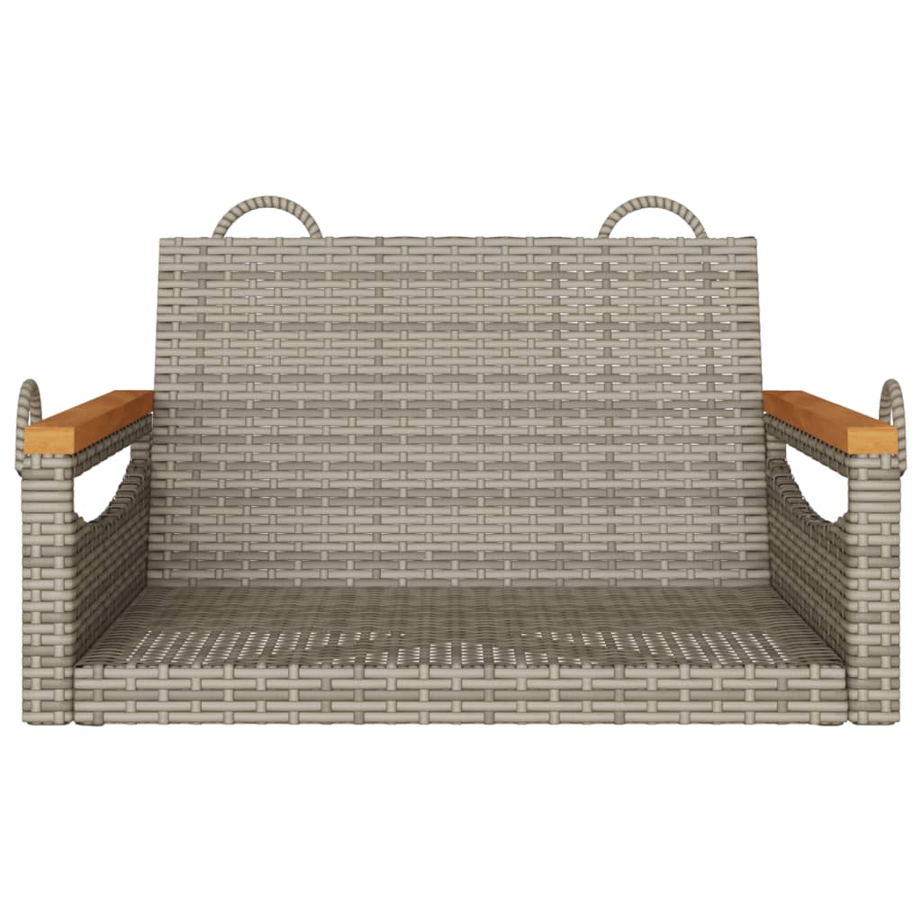 vidaXL Swing Bench Gray 24.8"x24.4"x15.7" Poly Rattan-3