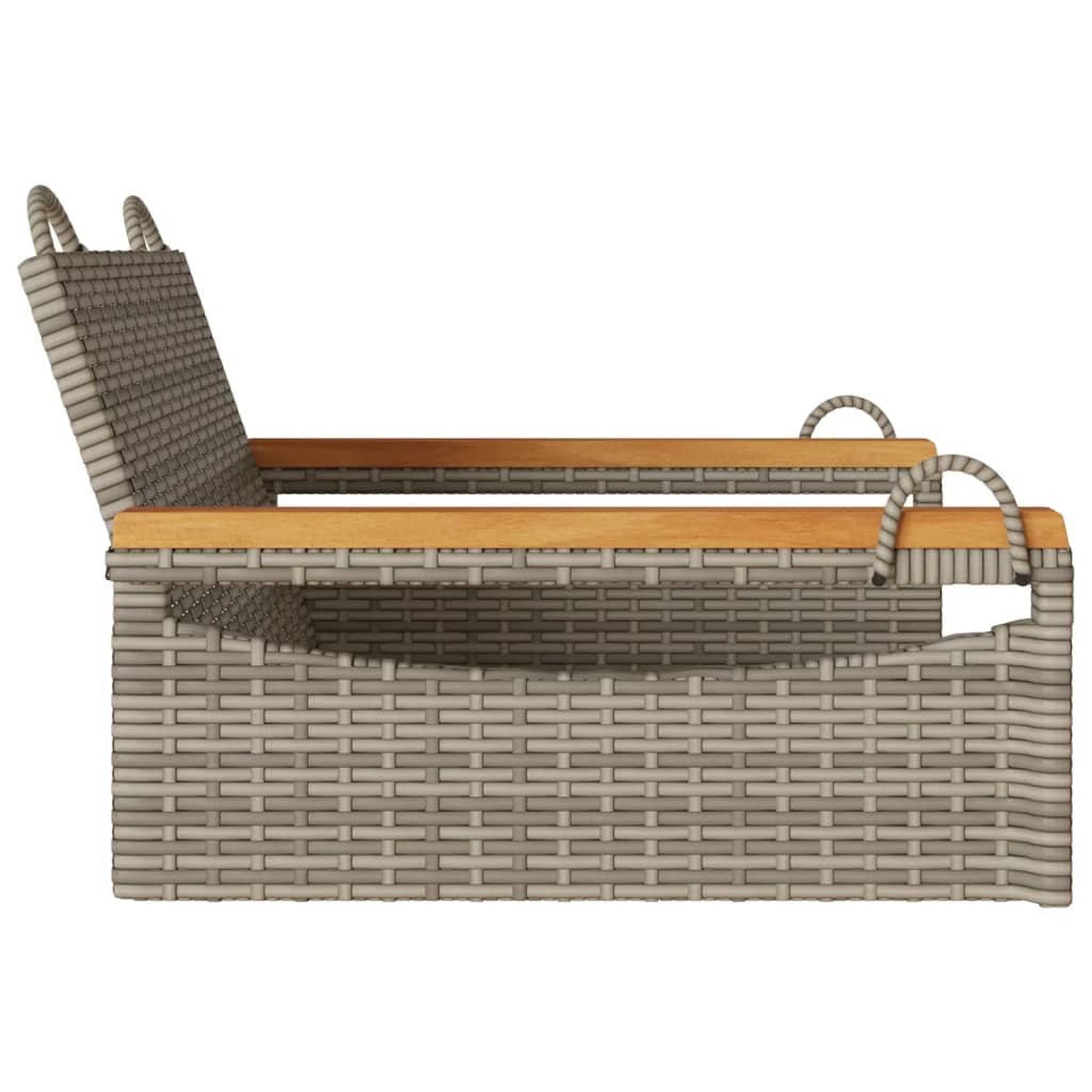 vidaXL Swing Bench Gray 24.8"x24.4"x15.7" Poly Rattan-4