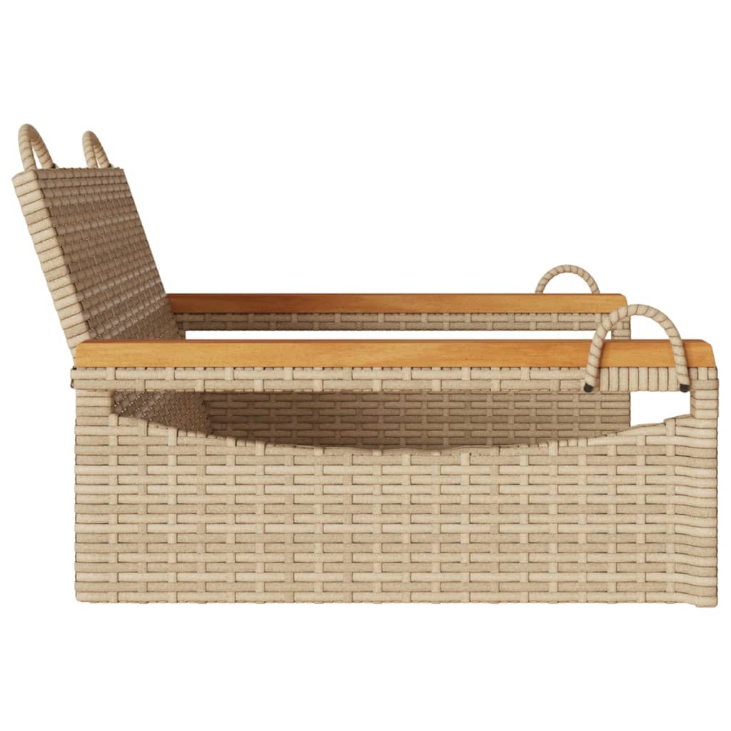 vidaXL Swing Bench Beige 24.8"x24.4"x15.7" Poly Rattan-4