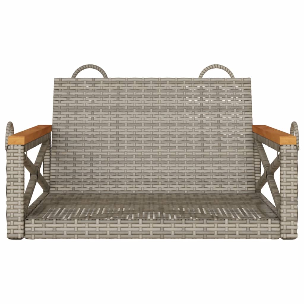 vidaXL Swing Bench Gray 24.8"x24.4"x15.7" Poly Rattan-3