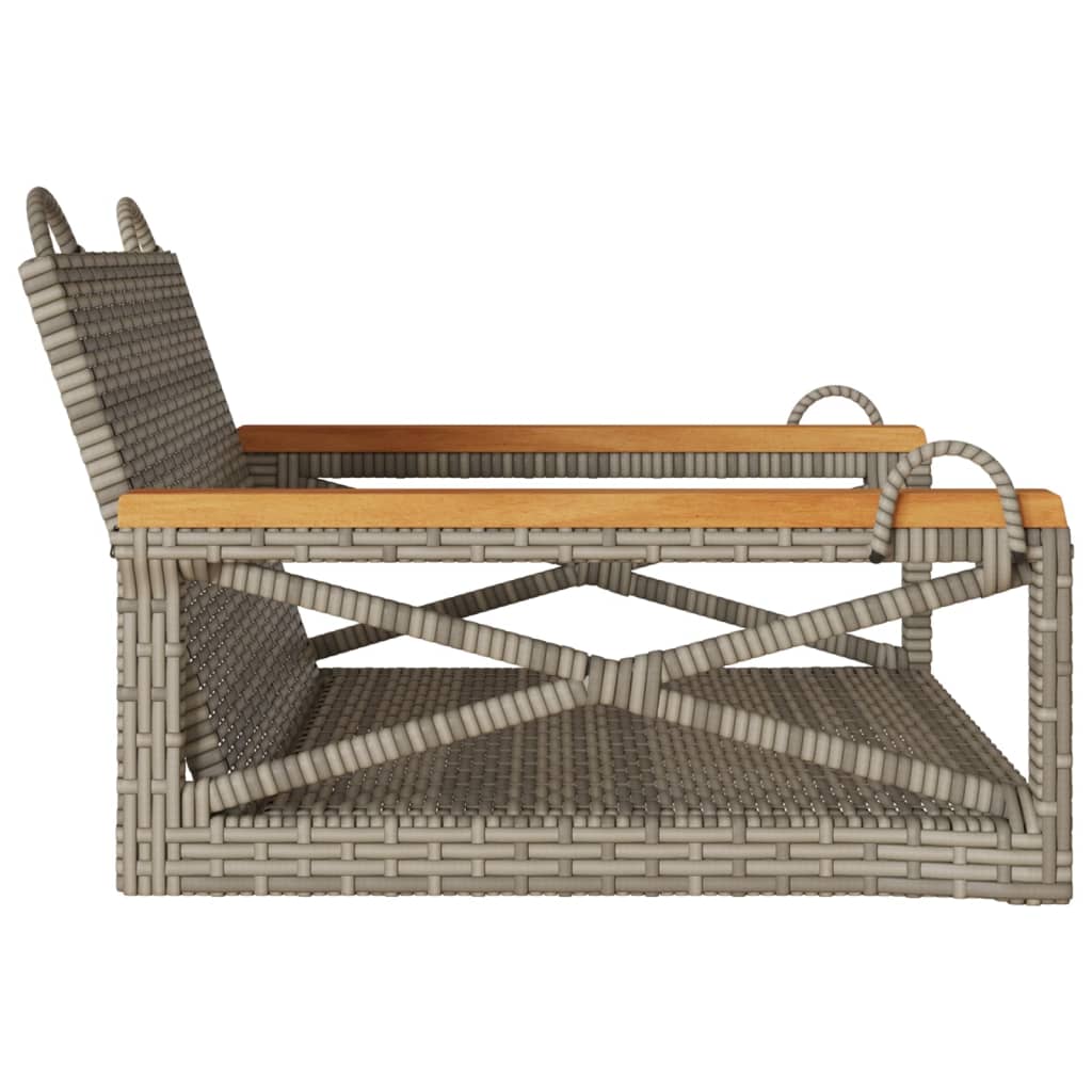 vidaXL Swing Bench Gray 24.8"x24.4"x15.7" Poly Rattan-4