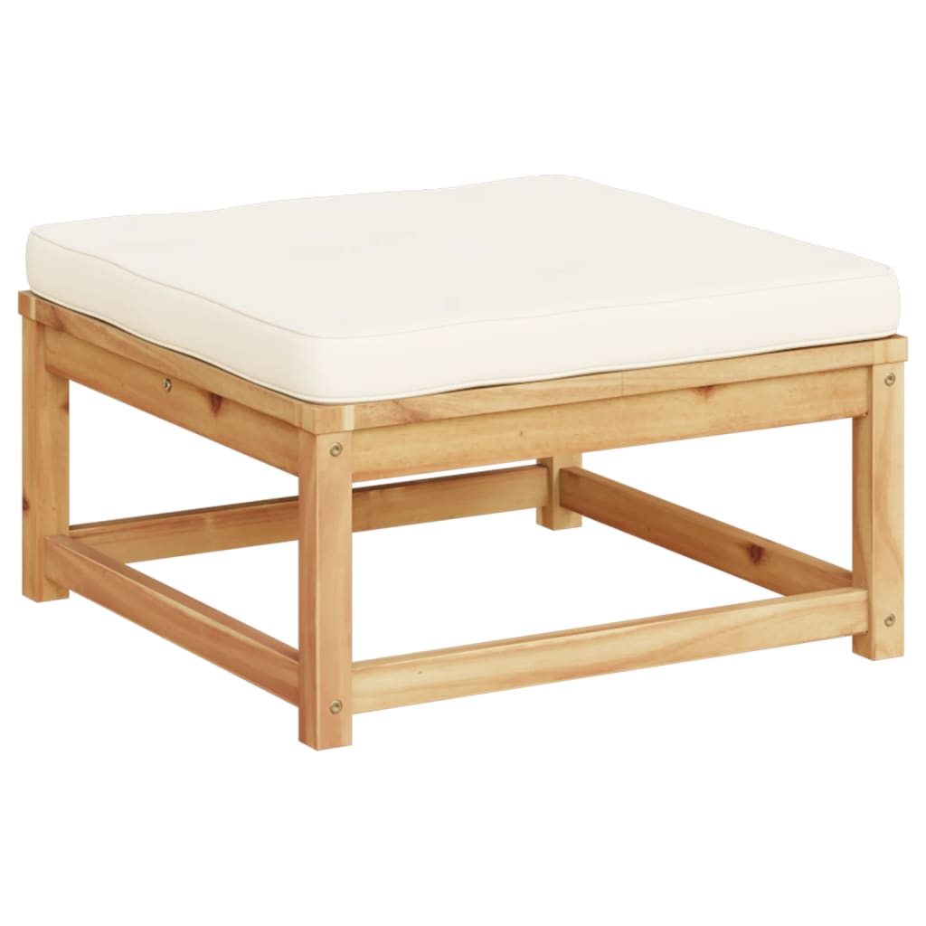 vidaXL Patio Footstool with Cushions Solid Wood Acacia-4