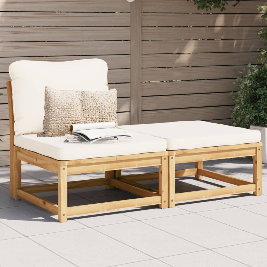 vidaXL 3 Piece Patio Lounge Set with Cushions Solid Wood Acacia-1