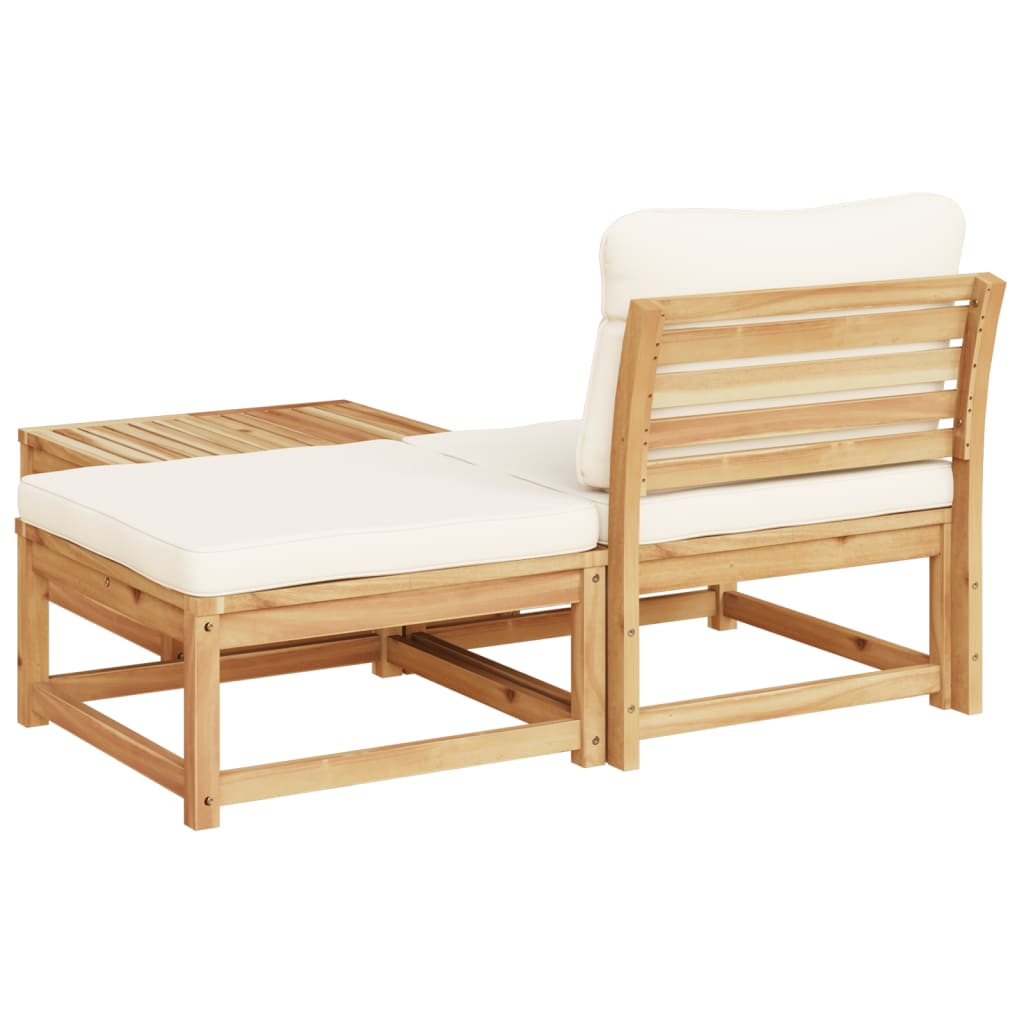 vidaXL 3 Piece Patio Lounge Set with Cushions Solid Wood Acacia-4