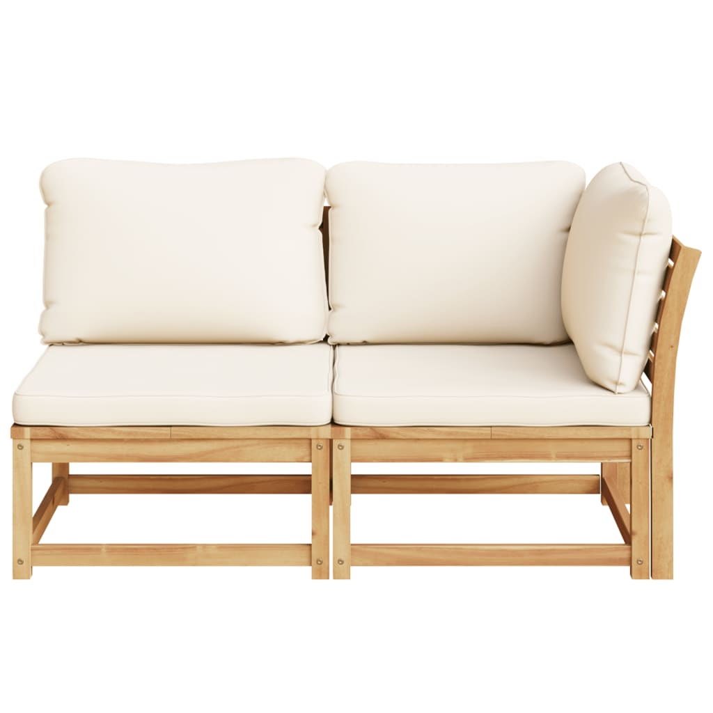 vidaXL 2 Piece Patio Lounge Set with Cushions Solid Wood Acacia-2