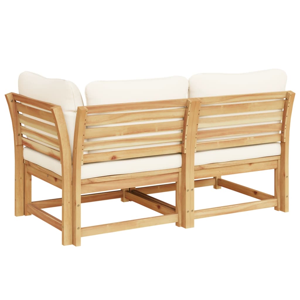 vidaXL 2 Piece Patio Lounge Set with Cushions Solid Wood Acacia-4