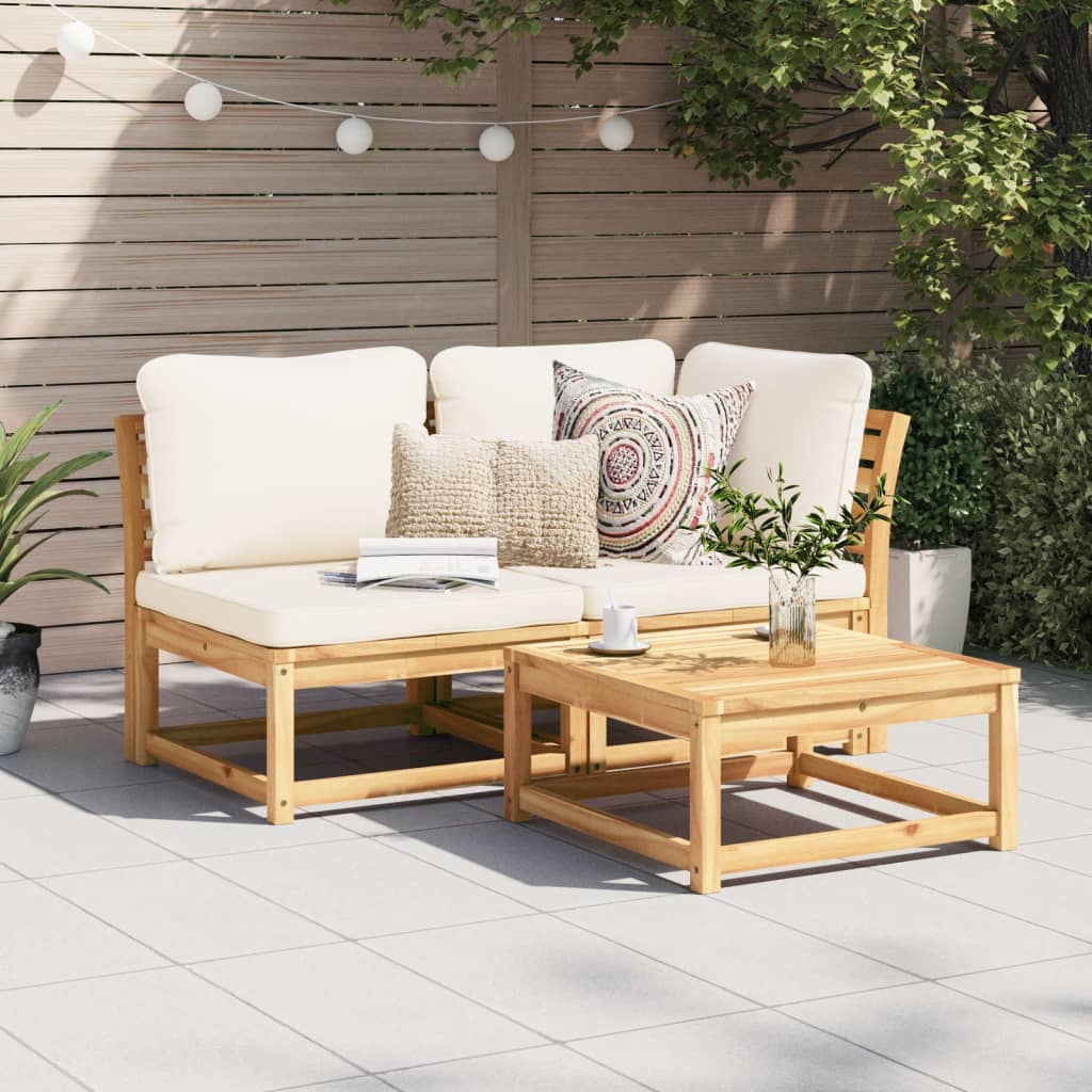 vidaXL Patio Table 24.8"x24.8"x11.8" Solid Wood Acacia-1