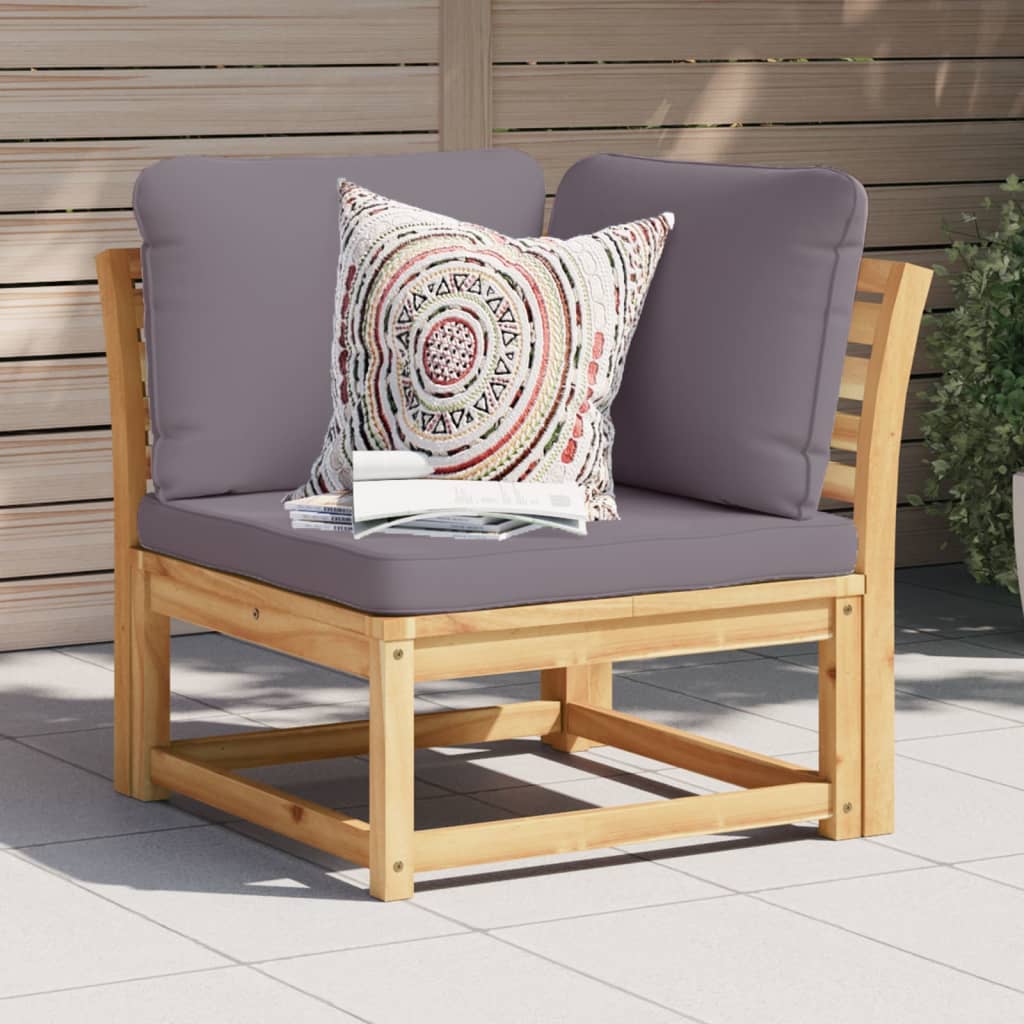 vidaXL Patio Sofa Corner with Cushions 28.7"x28.7"x25.6" Solid Wood Acacia-0