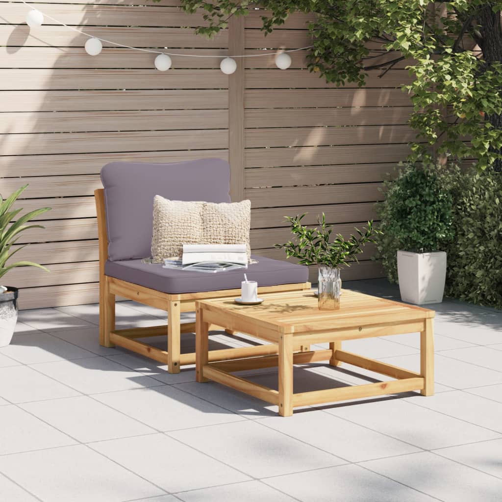 vidaXL Patio Sofa with Cushions Solid Wood Acacia-1