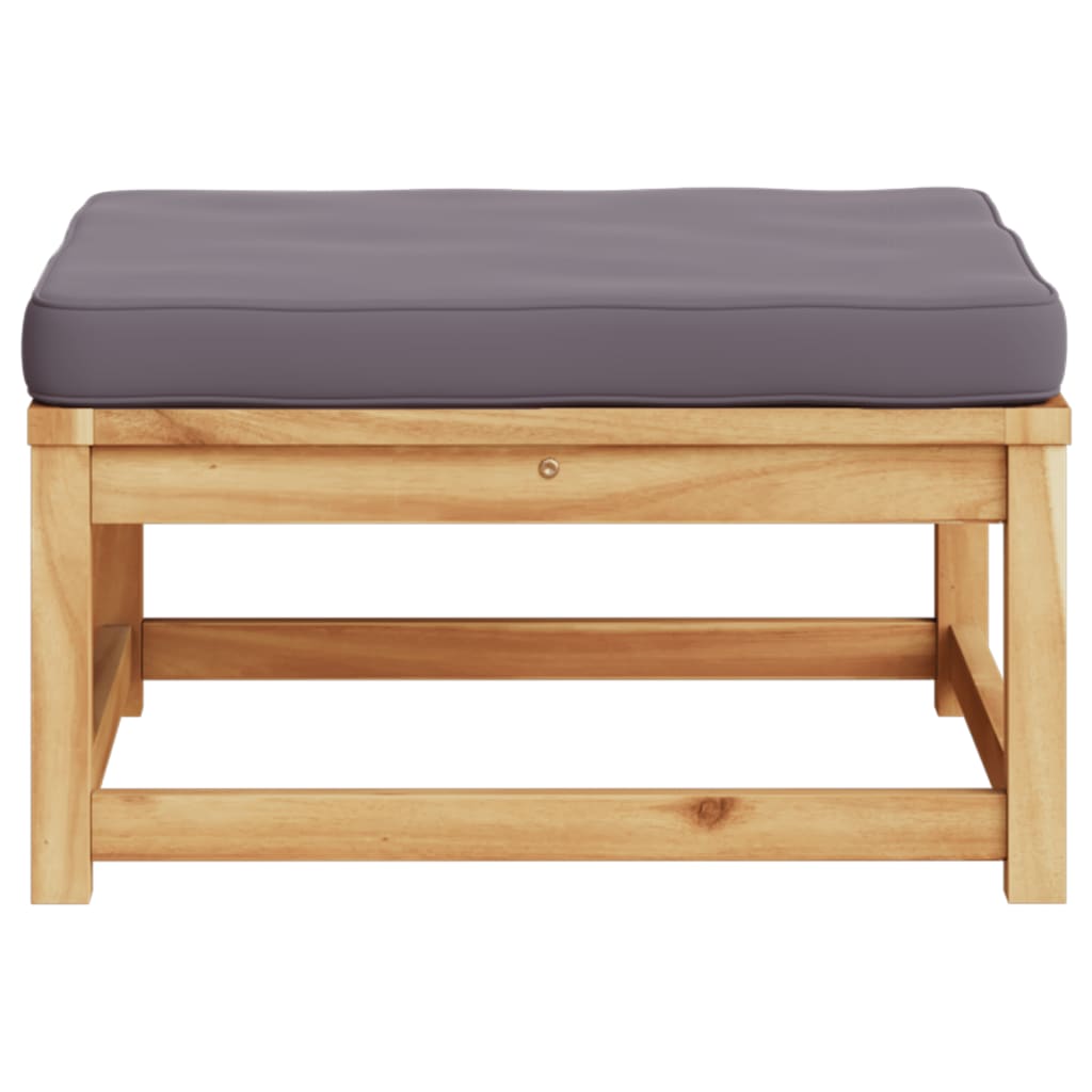 vidaXL Patio Footstool with Cushions Solid Wood Acacia-2