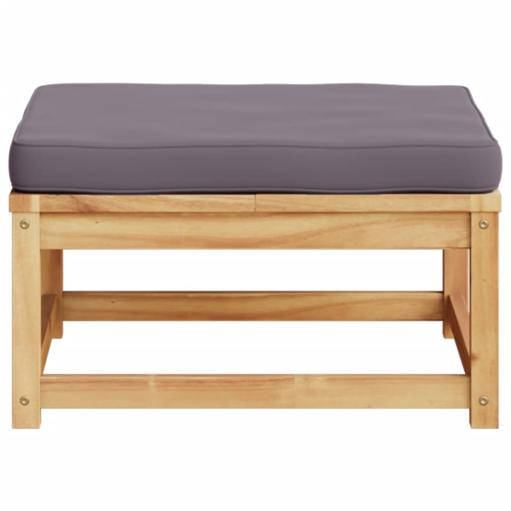 vidaXL Patio Footstool with Cushions Solid Wood Acacia-3