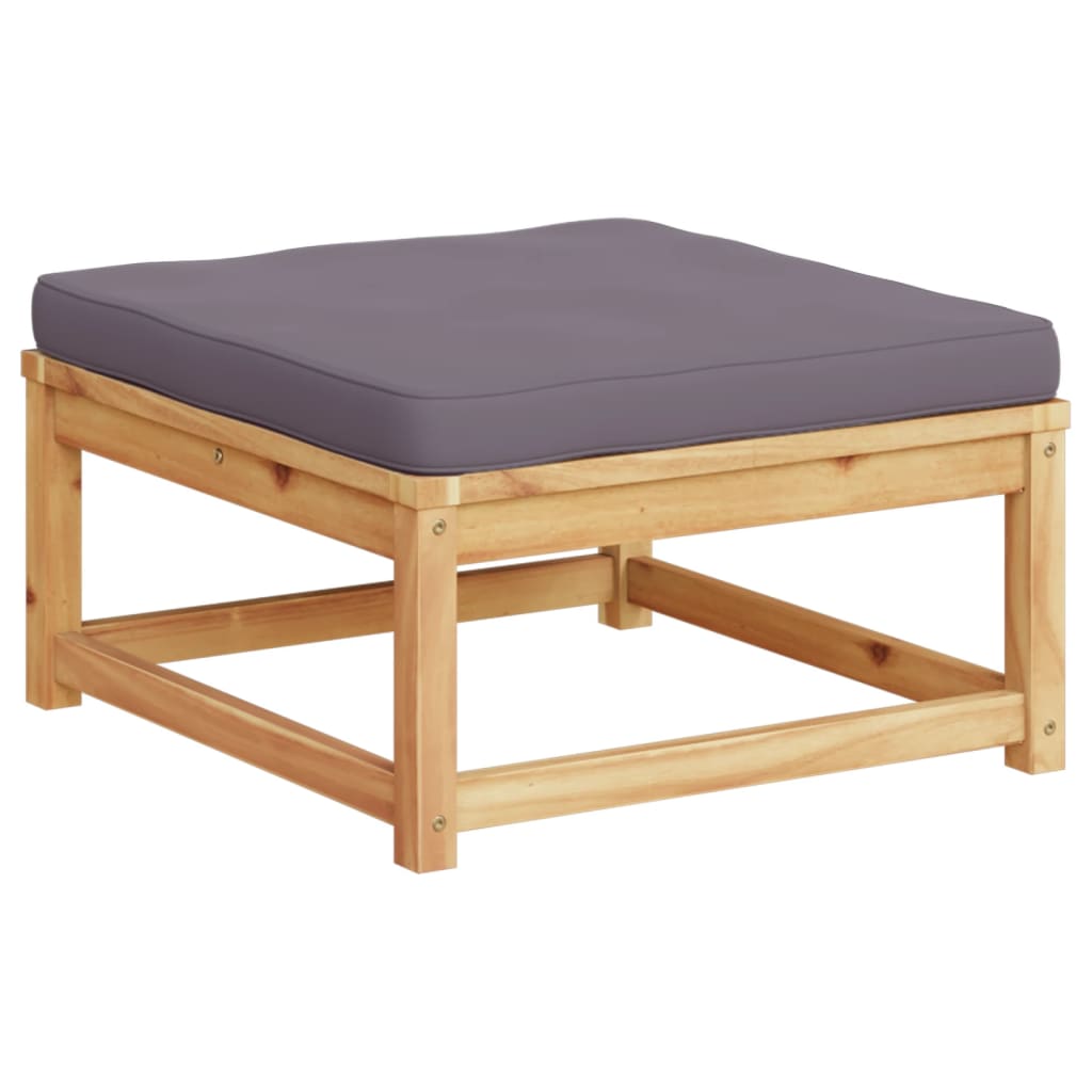 vidaXL Patio Footstool with Cushions Solid Wood Acacia-4