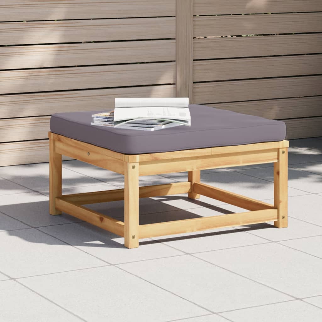 vidaXL Patio Footstool with Cushions Solid Wood Acacia-0