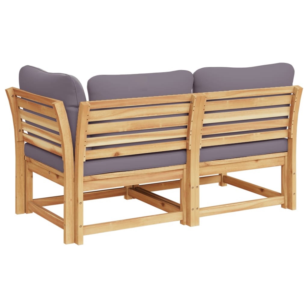 vidaXL 2 Piece Patio Lounge Set with Cushions Solid Wood Acacia-3