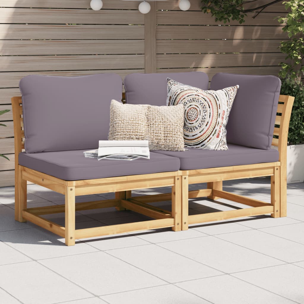 vidaXL 2 Piece Patio Lounge Set with Cushions Solid Wood Acacia-0