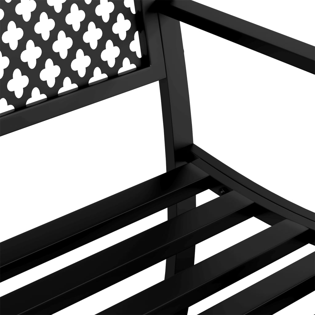 vidaXL Patio Bench 46.9" Black Steel-3