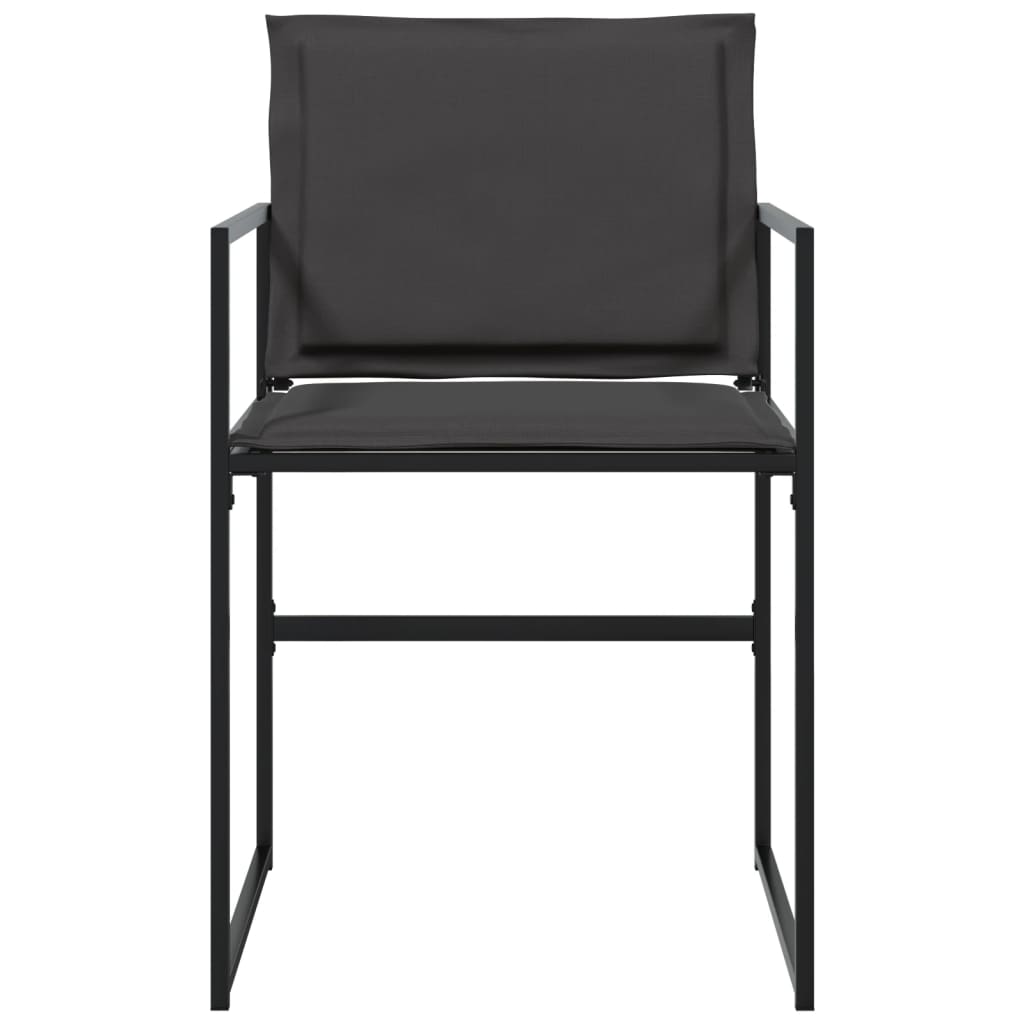 vidaXL Patio Chairs with Cushions 4 pcs Black Steel and Textilene-4