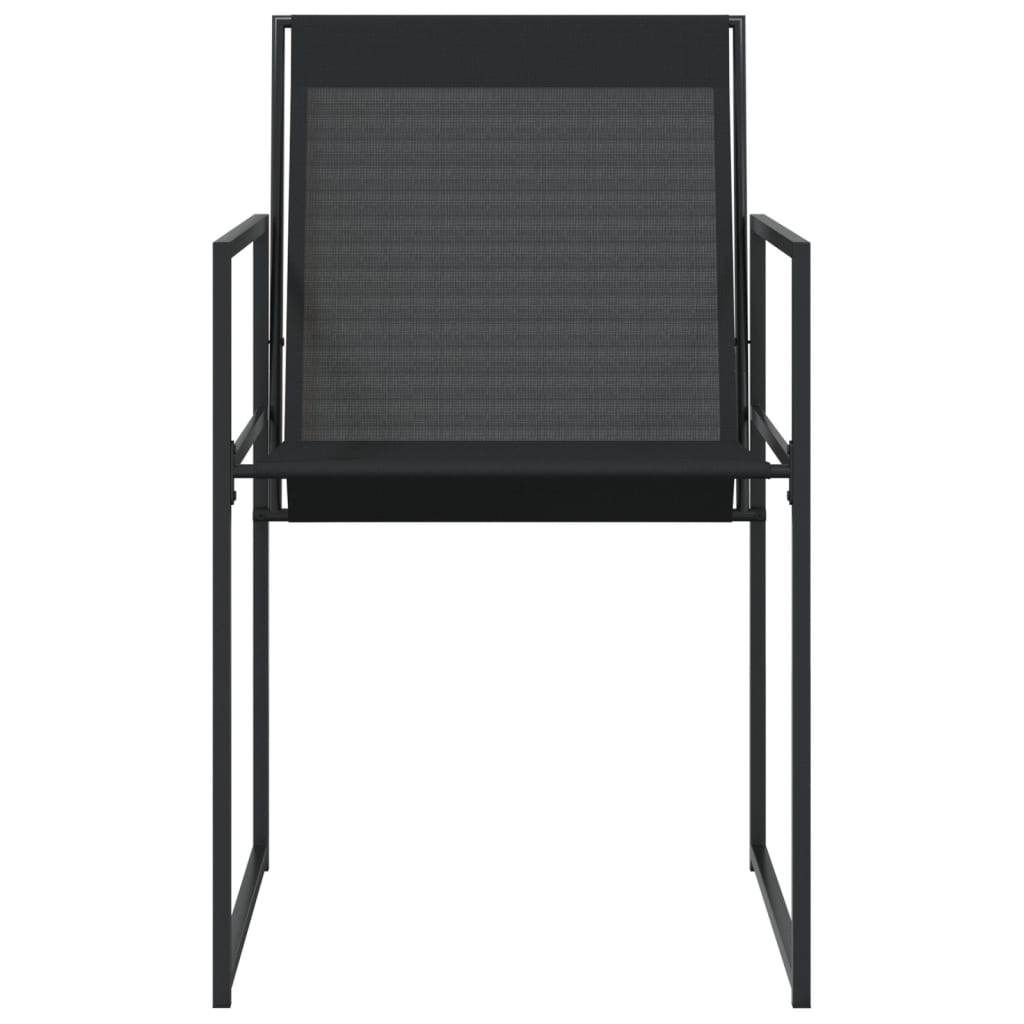 vidaXL Patio Chairs 4 pcs Black Steel and Textilene-4