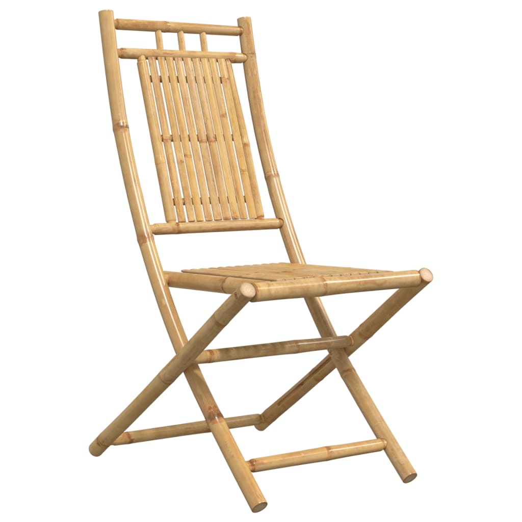 vidaXL Folding Patio Chairs 2 pcs 18.1"x26"x39" Bamboo-4