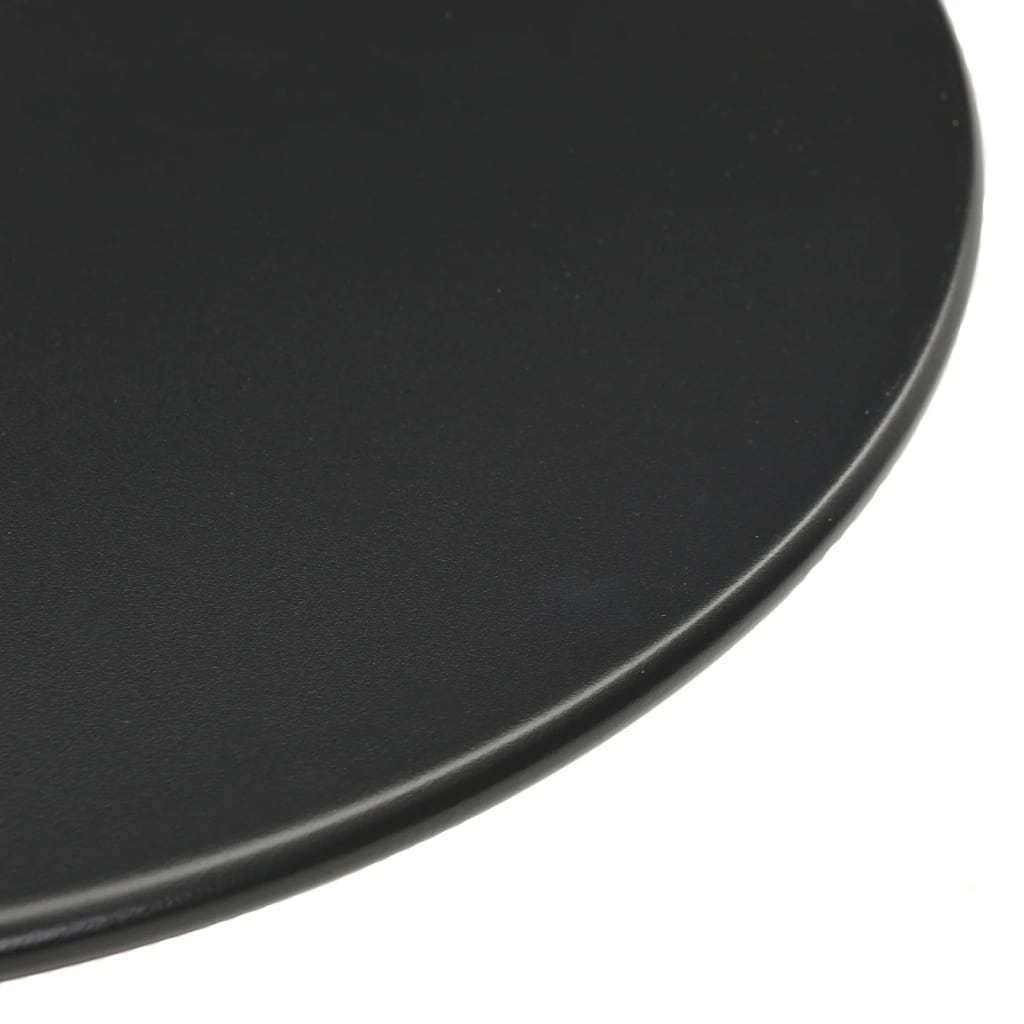 vidaXL Patio Table Round Black Ø19.7"x28.3" Steel-4