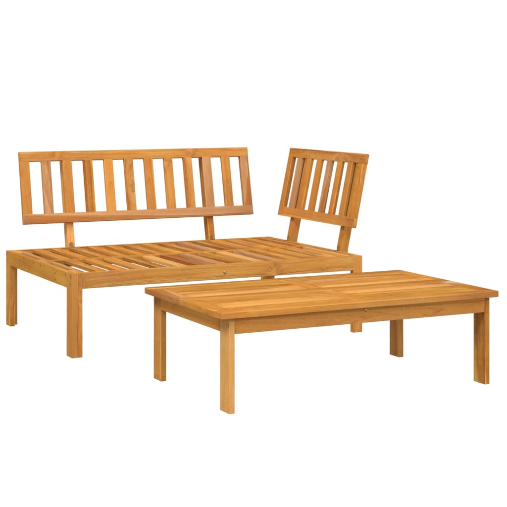 vidaXL 2 Piece Patio Pallet Sofa Set with Cushions Solid Wood Acacia-2