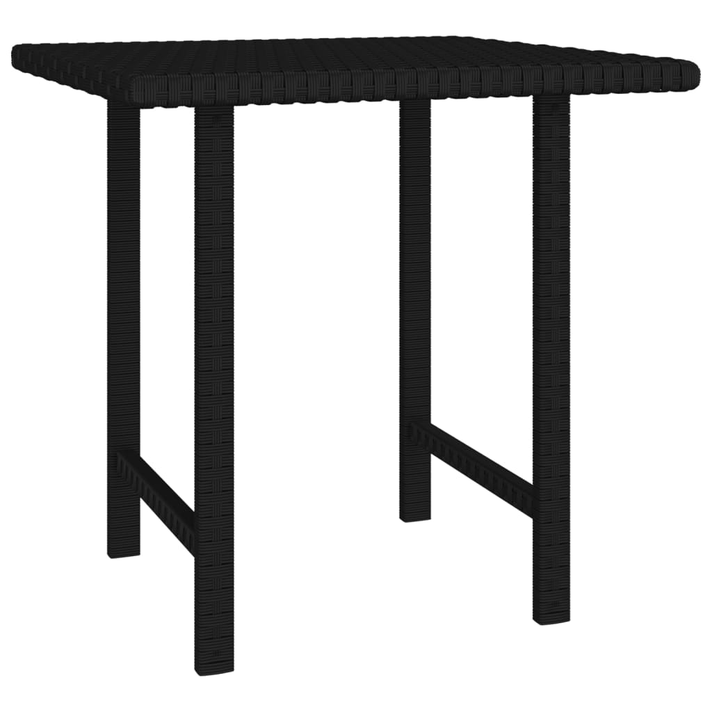 vidaXL Patio Side Tables 3 pcs Black Poly Rattan-3