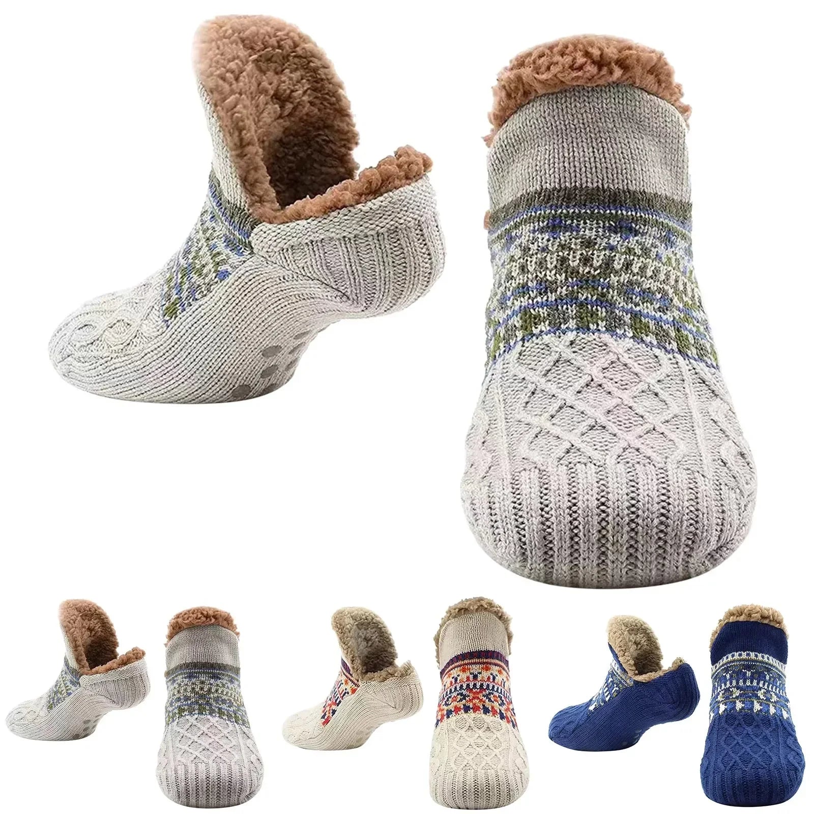 Q2024™ Non-Slip Fleece-Lined Warm Socks – Cozy Winter & Home Floor Socks for Men and Women