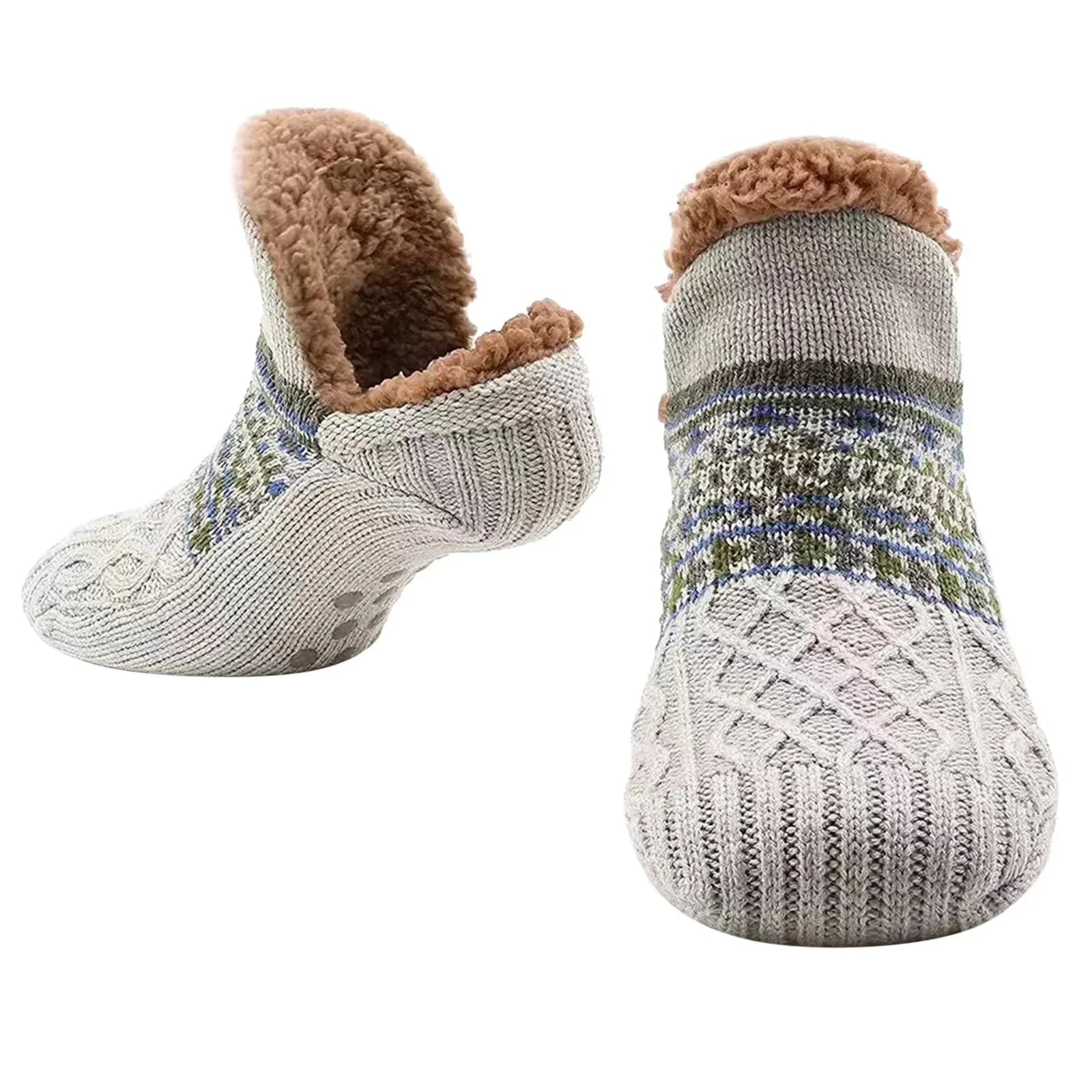 Q2024™ Non-Slip Fleece-Lined Warm Socks – Cozy Winter & Home Floor Socks for Men and Women