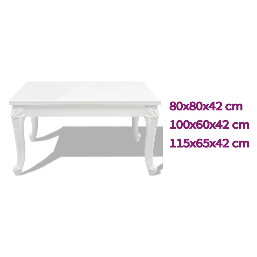 vidaXL Coffee Table End Table with Plastic Legs Side Table High Gloss White-11