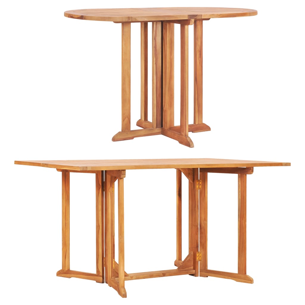 vidaXL Folding Butterfly Patio Table 59.1"x35.4"x29.5" Solid Teak Wood-4