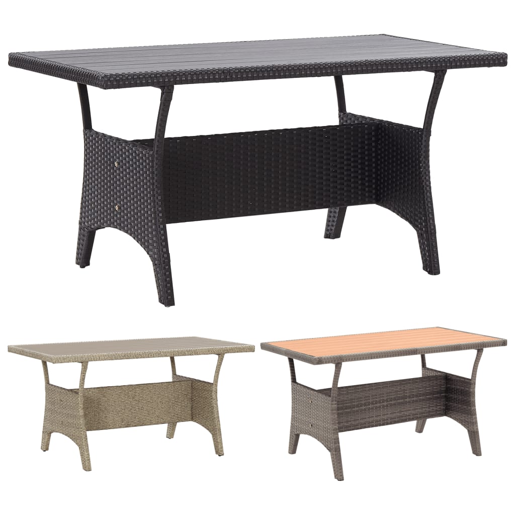 vidaXL Outdoor Dining Table Patio Table Garden Wicker Furniture PE Rattan-13