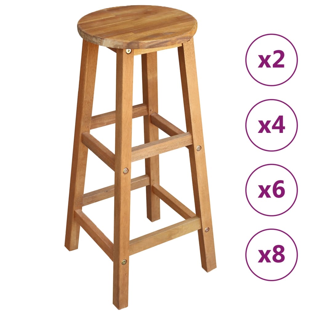 vidaXL Bar Stool Bar Seat Counter Height Stool for Pub Kitchen Solid Wood-23