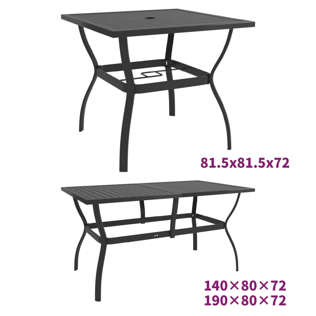 vidaXL Outdoor Dining Table Patio Table Porch Deck Garden Furniture Steel-2