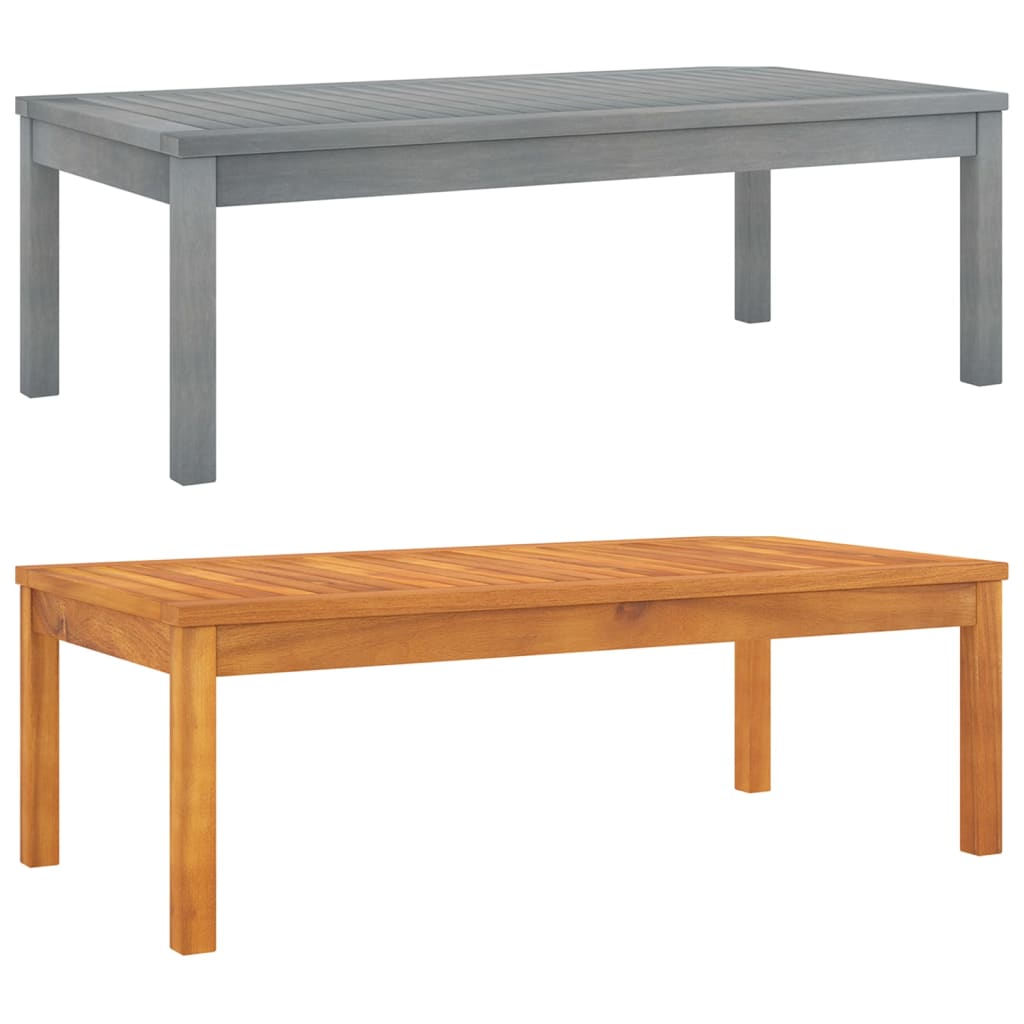 vidaXL Coffee Table 39.4"x19.7"x13" Gray Solid Acacia Wood-0