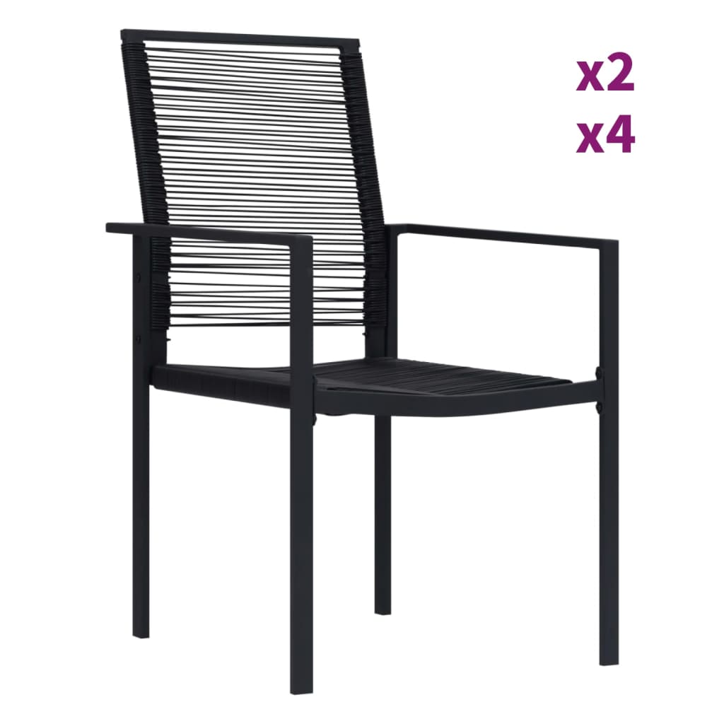 vidaXL 2/4x Patio Chairs PVC Rattan Black Garden Outdoor Chair Furniture-12