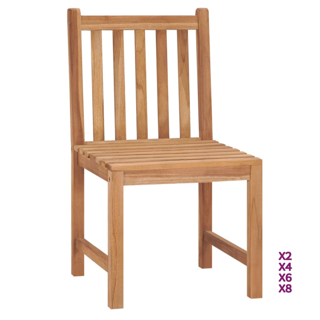 vidaXL 2/4/6/8x Solid Wood Teak Patio Chairs Garden Outdoor Balcony Lounge-7