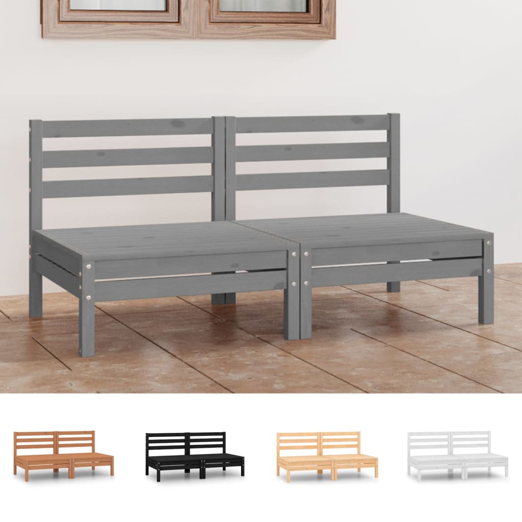 vidaXL Solid Wood Pine Patio 2-Seater Sofa Outdoor Furniture Multi Colors-11