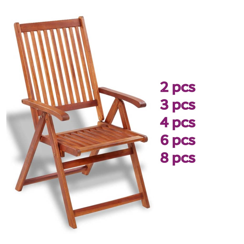 vidaXL Patio Folding Chairs Camping Garden Lawn Chair Solid Wood Acacia Brown-35