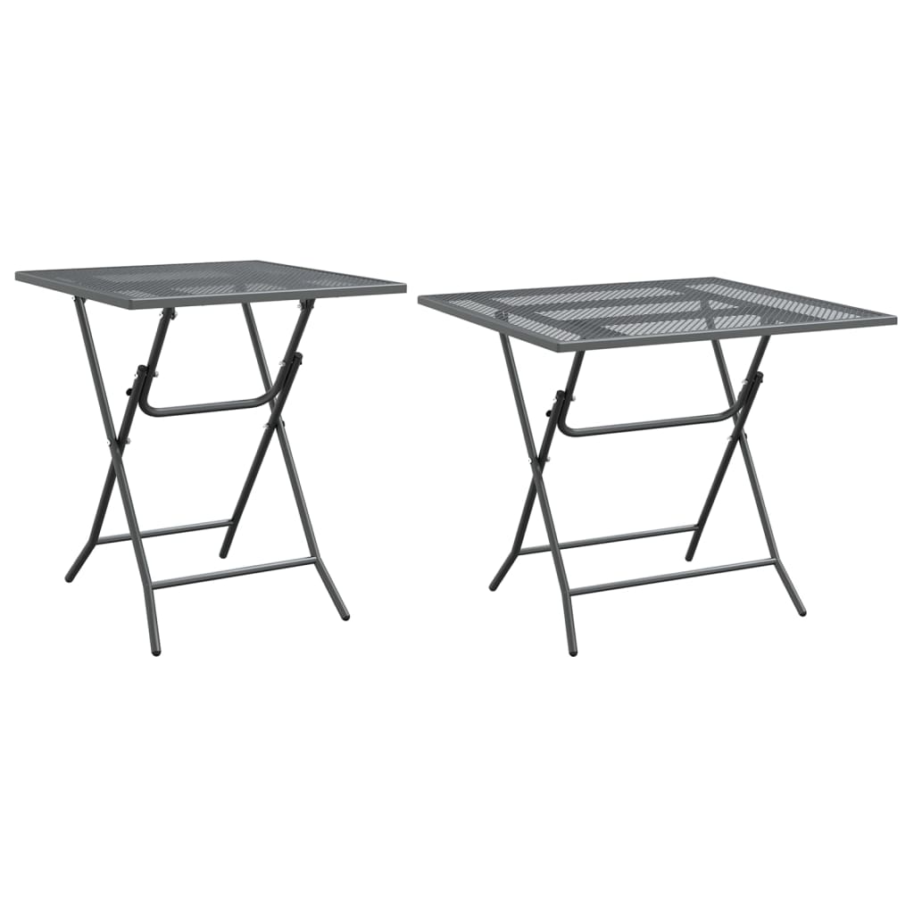 vidaXL Patio Table Expanded Metal Mesh 31.5"x31.5"x28.3"/23.6"x23.6"x28.3"-3